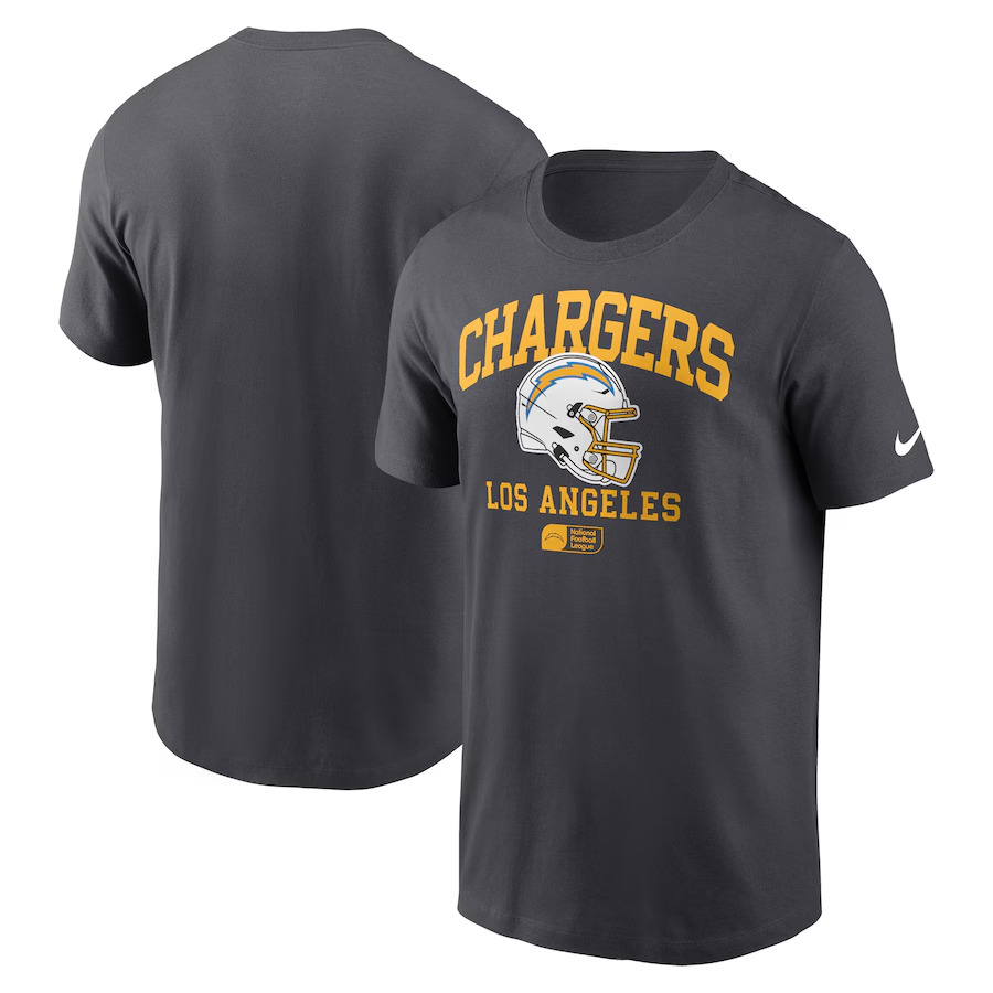 Men 2025 NFL Los Angeles Chargers Grey T shirts->nfl t-shirts->Sports Accessory